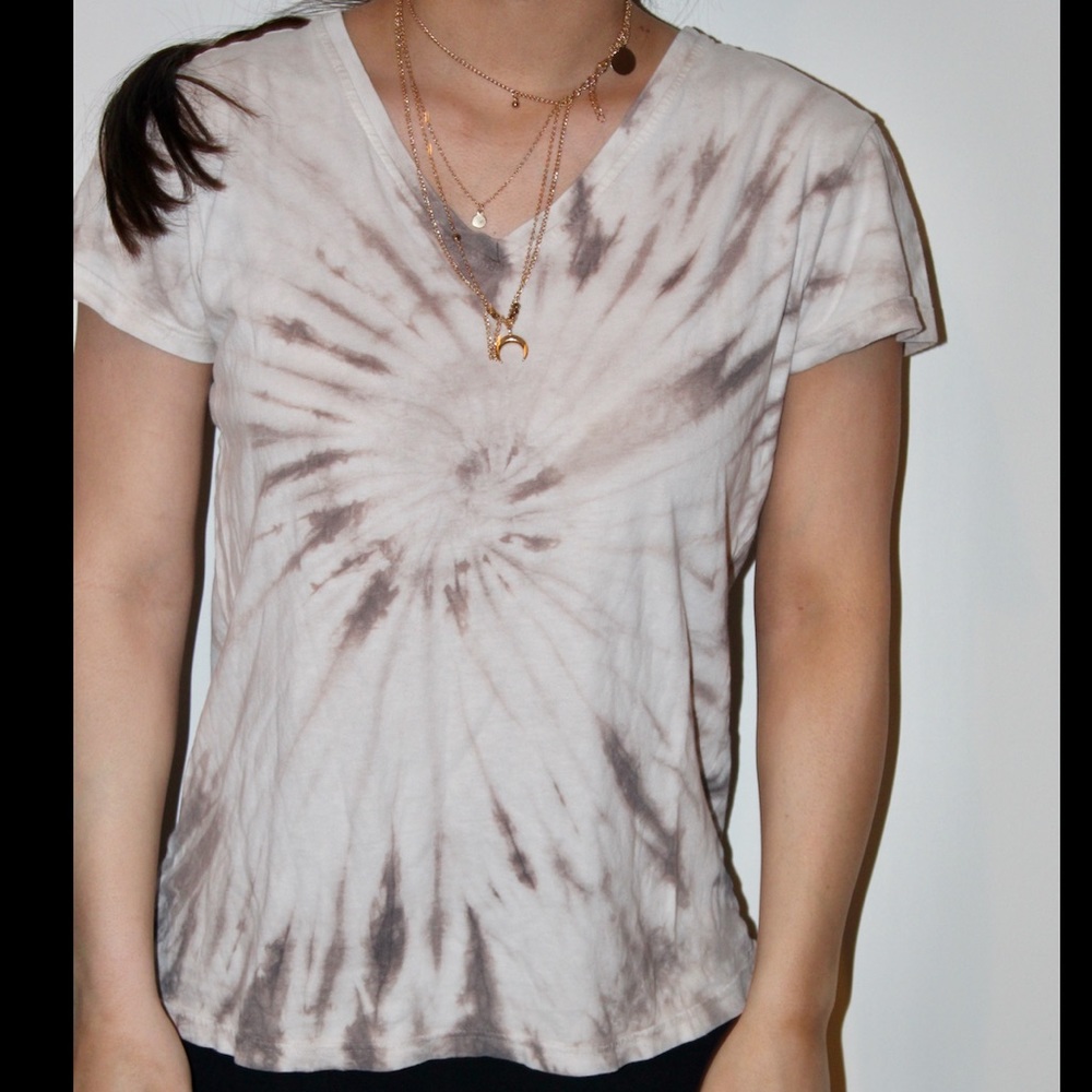 Grey and white tie dye top (cotton)